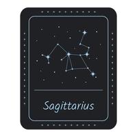 constelación de estrellas del zodiaco sagitario. ilustración vectorial vector