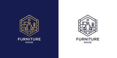 Home furniture logo royalty with luxury gold color