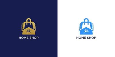 House shop logo with luxury gold color vector