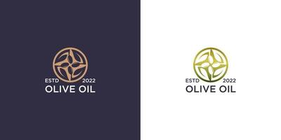 logotipo de aceite de oliva vintage con diseño de letra o círculo de concepto vector