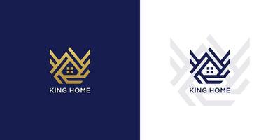 King house logo with luxury gold color vector