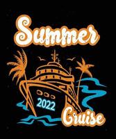 diseño gráfico de camiseta de crucero de verano vector