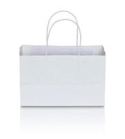 white paper bag on white background photo