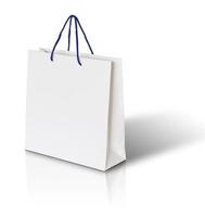 white paper bag on white background photo