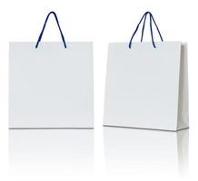 white paper bag on white background photo