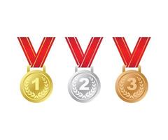medallas de oro, plata y bronce vector