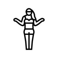 tanned woman line icon vector illustration