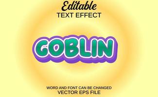 editable text effect goblin vector