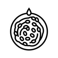 Ilustración de vector de icono de línea de capullo de gusano de seda de lavado