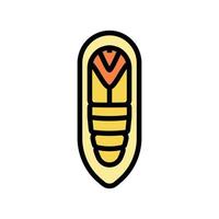pupa cocoon silkworm color icon vector illustration