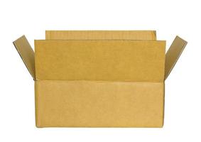 opened cardboard box isolated on white with clipping path photo