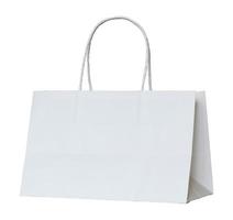 white paper bag isolated on white with clipping path photo