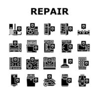 iconos de mantenimiento de reparación de electrodomésticos establecer vector
