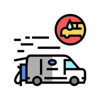 Ilustración de vector de icono de color de lavado de coche móvil