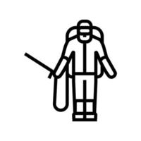 sprayer man line icon vector illustration