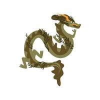 dragón chino plano dibujado a mano. año nuevo chino, imágenes de temática china para decorar papel, tela, etc. vector