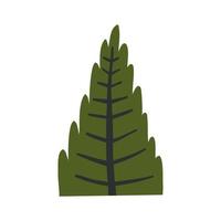 Christmas tree painted by hand. flat vector modern illustration for design.