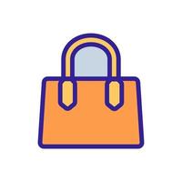 plain women bag with handles icon vector. vector