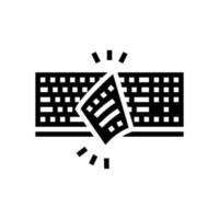 keyboard cover glyph icon vector illustration