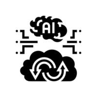 ai artificial intelligence finance technology glyph icon vector illustration