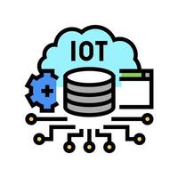 iot electronic technology color icon vector illustration
