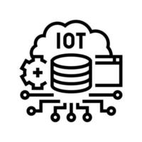 iot electronic technology line icon vector illustration