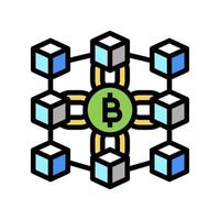 blockchain finance technology color icon vector illustration