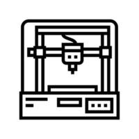 Ilustración de vector de icono de línea de impresora 3D