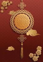 Red Mid Autumn Festival Moon Cake Background vector