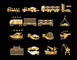 Car shipping delivery icons set vector