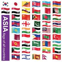 asia país bandera iconos vector ilustración