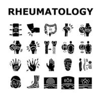 conjunto de iconos de problema de enfermedad de reumatología vector