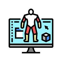 3d modeling characters color icon vector illustration