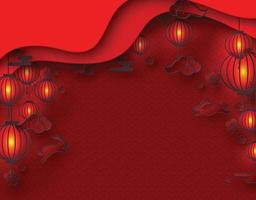 Mid autum isolate on red background vector