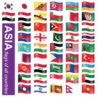 Asia country flag icons vector illustration