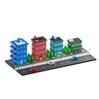 Crossroads Cityscape 3D Illustration png