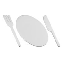 illustrazione 3d dell'alimento della piastra del coltello della forcella png