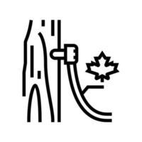 maple sap collection, using tubing method line icon vector illustration