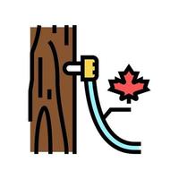 maple sap collection, using tubing method color icon vector illustration