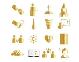 Set religious signs icons for religion faith vector