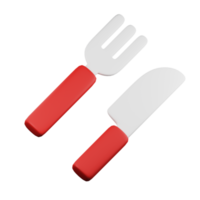 tenedor cuchillo comida 3d ilustración png