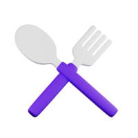illustrazione 3d dell'alimento del cucchiaio della forcella