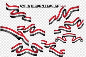 Syria Ribbon Flags Set, Element design, 3D style. vector Illustration