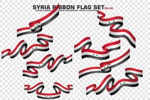 Syria Ribbon Flags Set, Element design, 3D style. vector Illustration