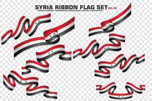 Syria Ribbon Flags Set, Element design, 3D style. vector Illustration