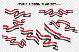 Syria Ribbon Flags Set, Element design, 3D style. vector Illustration