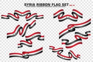 Syria Ribbon Flags Set, Element design, 3D style. vector Illustration