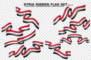 Syria Ribbon Flags Set, Element design, 3D style. vector Illustration