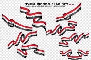 Syria Ribbon Flags Set, Element design, 3D style. vector Illustration