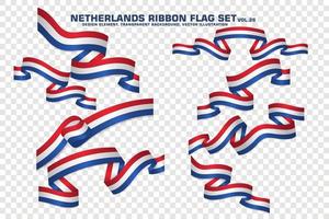 Netherlands Ribbon Flags Set, Element design, 3D style. vector Illustration